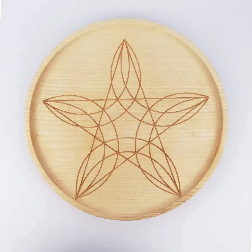 Pentagram on a middle plate (24cm/9.4in in diameter), front.
